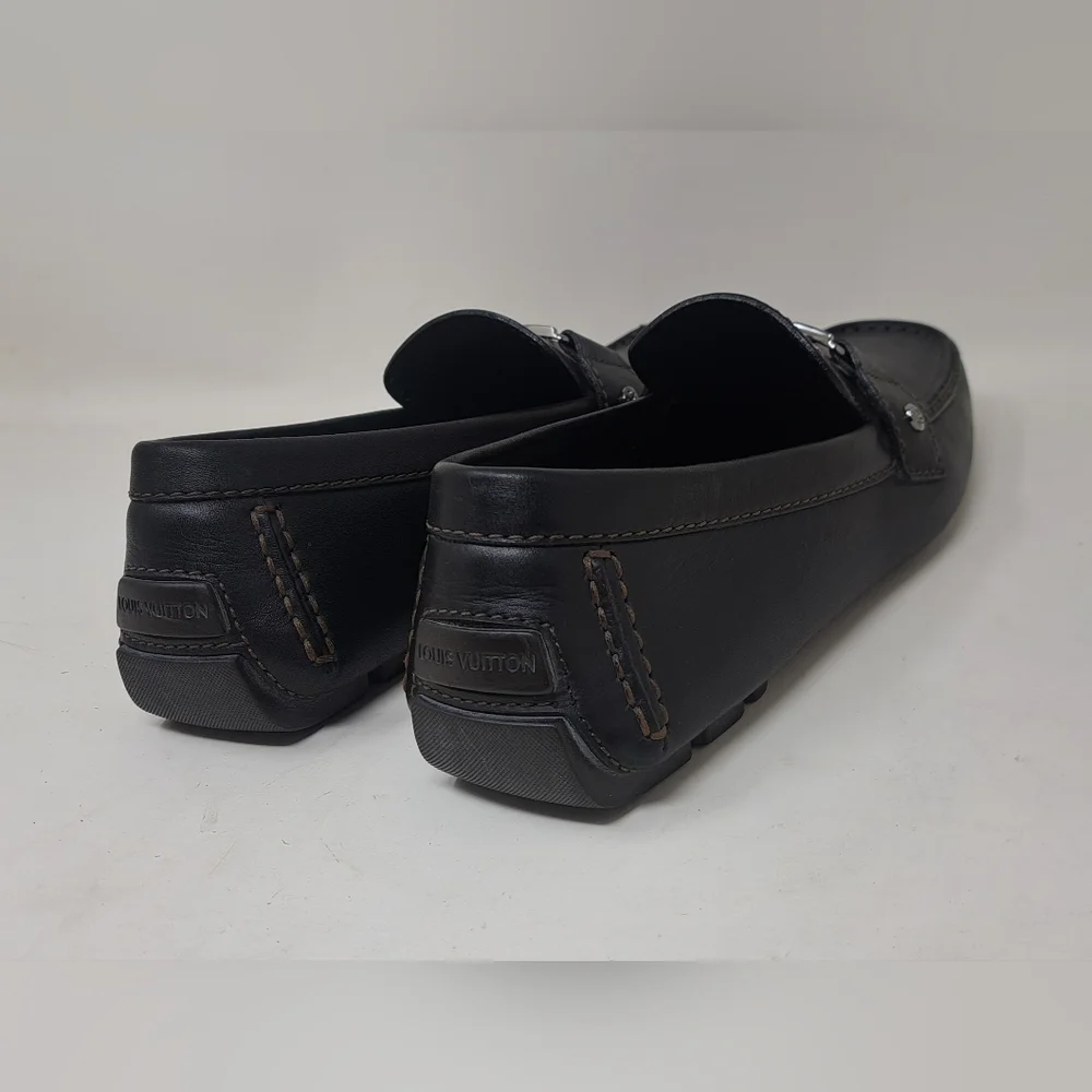 Louis Vuitton Monte Carlo Driving Loafers Shoes Chocolate Brown Leather 8.5 US - Picture 8 of 16